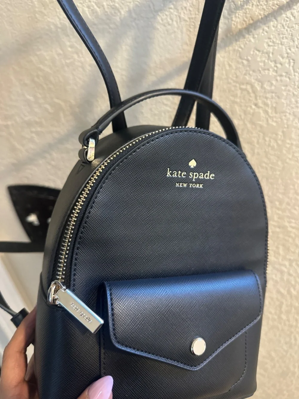 Kate Spade Saffiano Mini Black Backpack